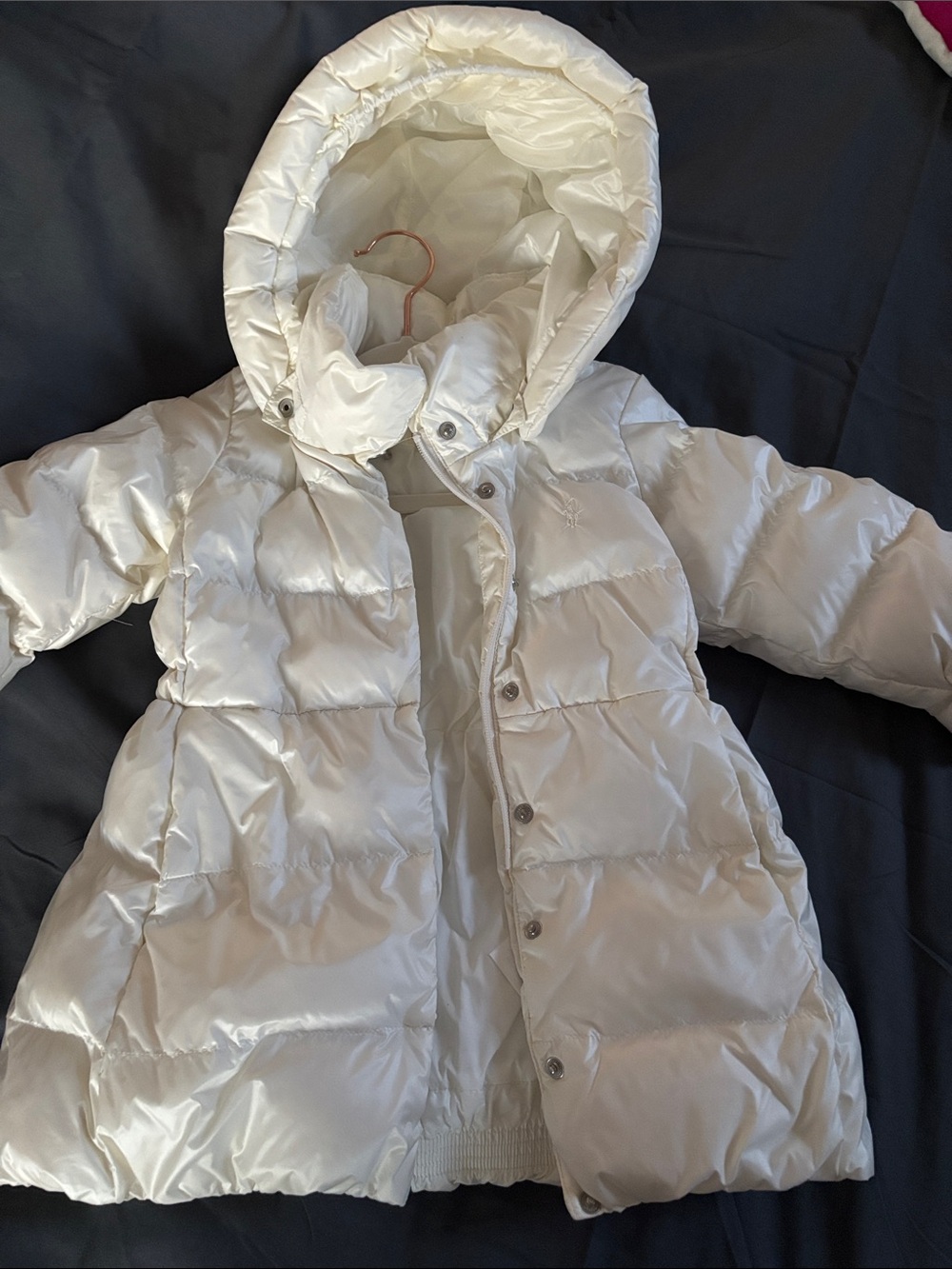 Polo by Ralph Lauren Girls White Puffer Hooded Coat